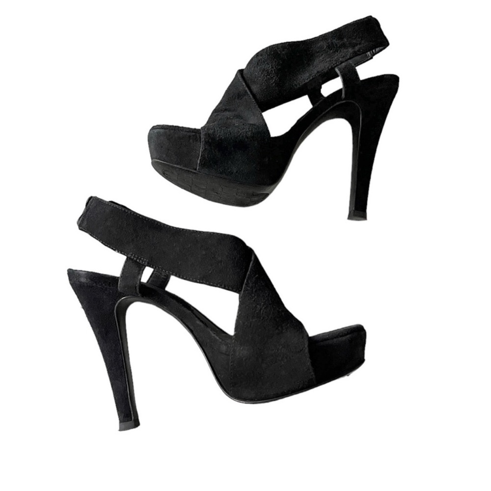 Diane Von Furstenberg (DVF)| Black Suede Zia Platform Heels Size 6